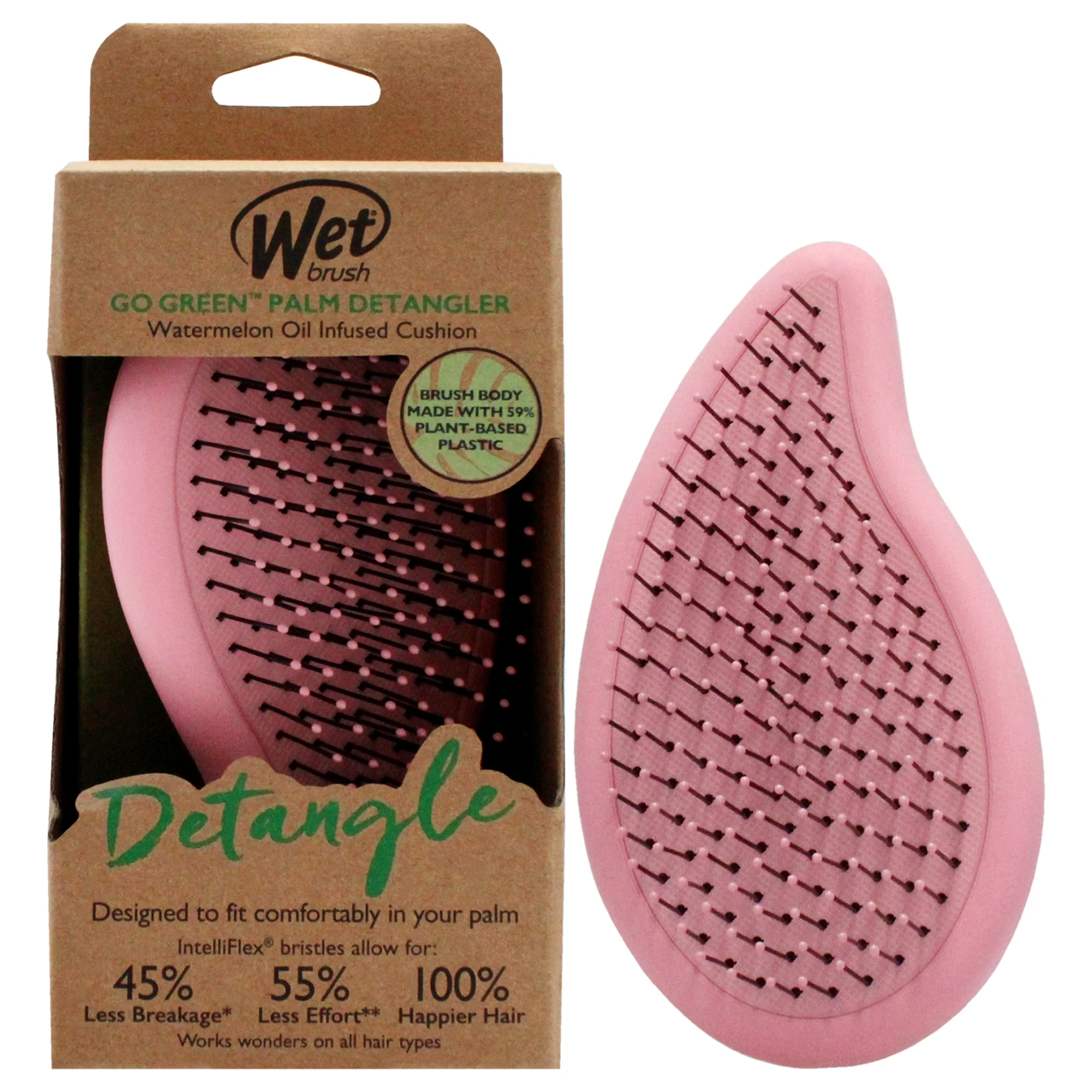 Go Green Palm Detangler - Pink by Wet Brush for Unisex - 1 Pc Brush - Olabens