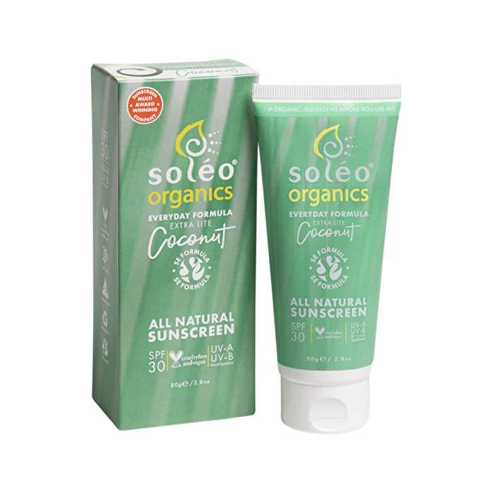 Soleo Organics All Natural Sunscreen SPF30 Everyday Formula (Extra Lite) 80g - Olabens