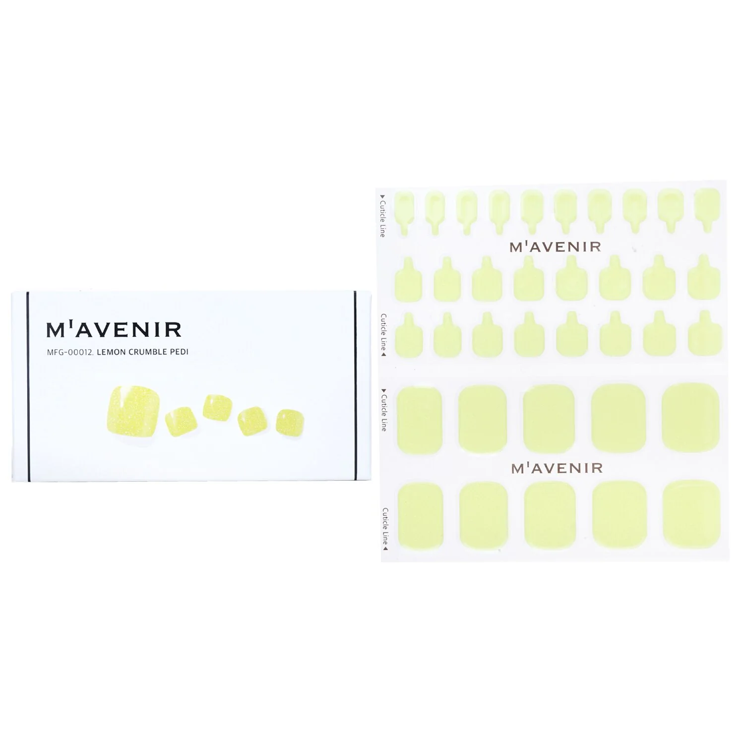 Mavenir Nail Sticker (Yellow) - # Lemon Crumble Pedi  36pcs - Olabens
