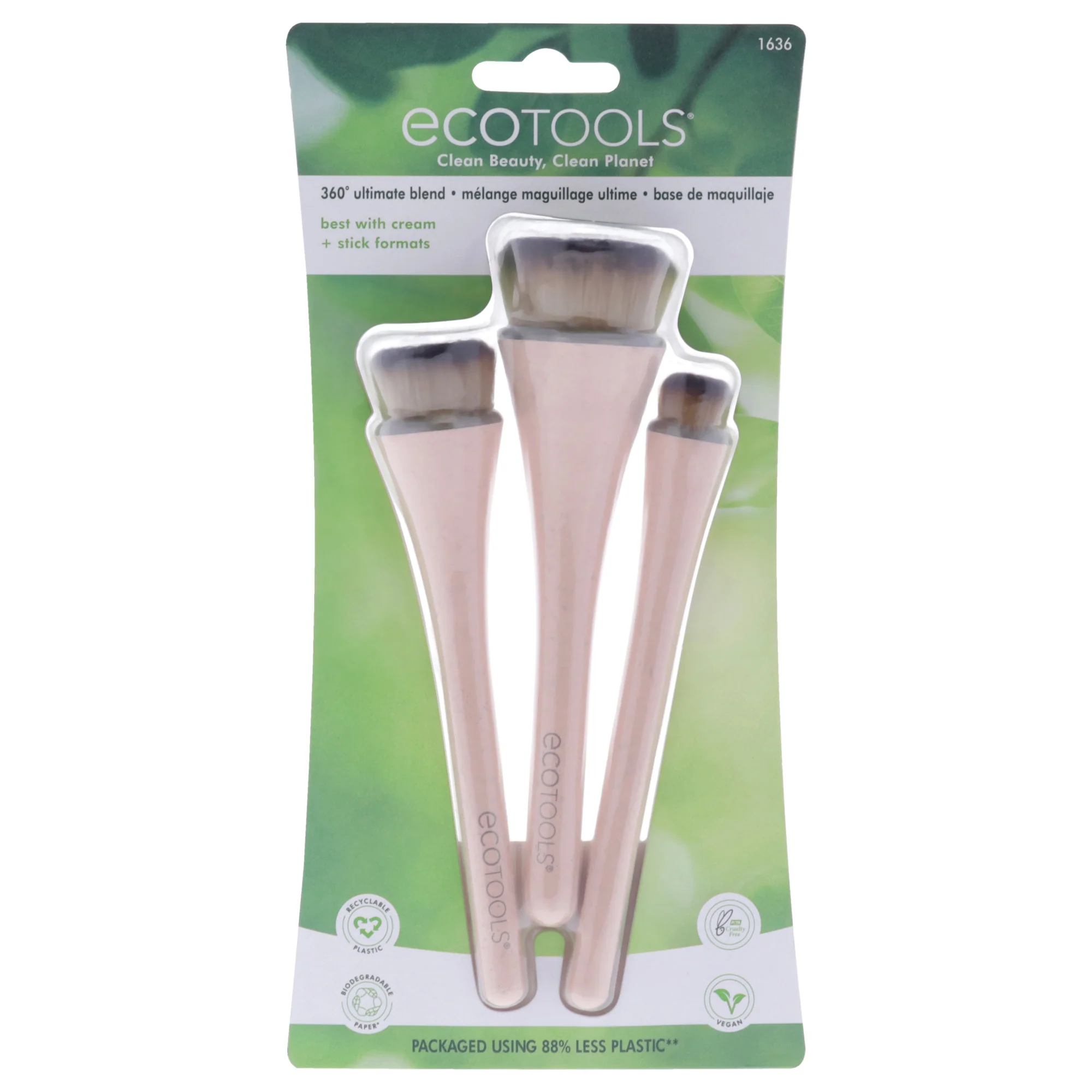 360 Ultimate Blend Brush Kit by Ecotools for Women - 3 Pc Ultimate Buff Brush, Ultimate Pop Brush, Ultimate Cover Brush - Olabens