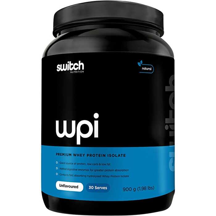 Switch Nutrition WPI Premium Whey Protein Isolate Unflavoured 900g - Olabens