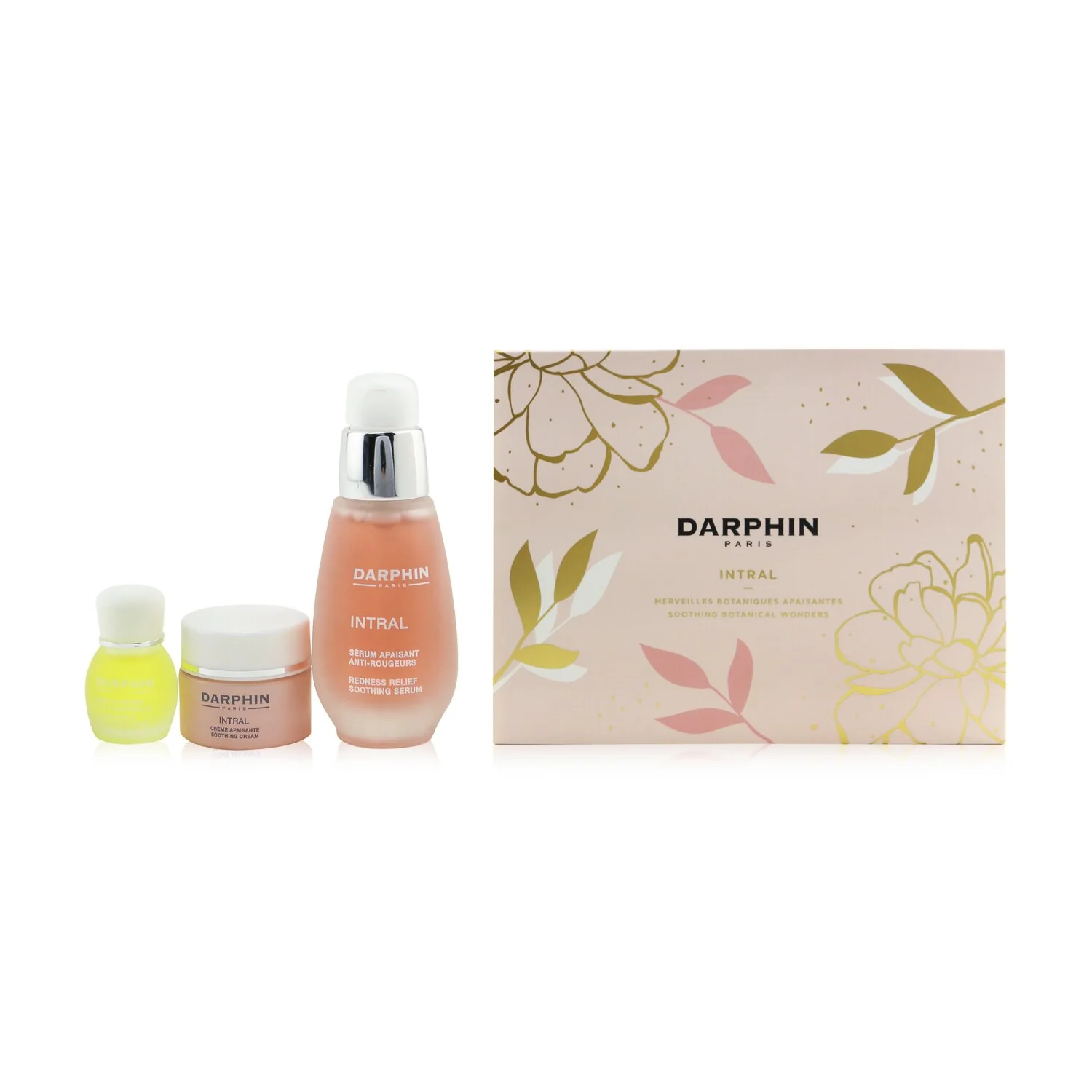 Darphin Intral Soothing Botanical Wonders Set: Soothing Serum 30ml+ Soothing Cream 5ml+ Chamomile Aromatic Care 4ml  3pcs - Olabens