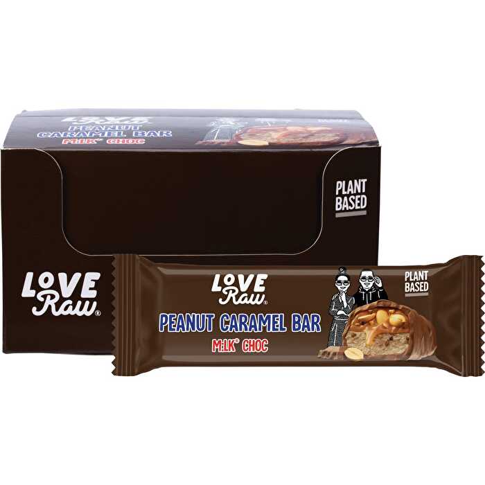 Loveraw Peanut Caramel Bar M:lk Choc 12x40g - Olabens