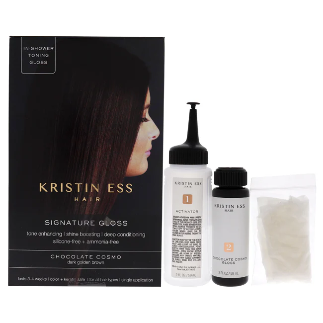 Kristin Ess Signature Hair Gloss - Chocolate Cosmo - Dark Golden Brown by Kristin Ess for Unisex - 1 Application Hair Color - Olabens