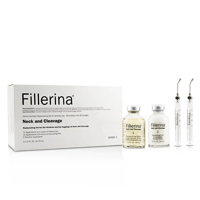 Fillerina Neck & Cleavage (Replenishing Gel For The Wrinkles & The Saggings of Neck & Clevage) - Grade 4 +2pcs 2x30ml - Olabens