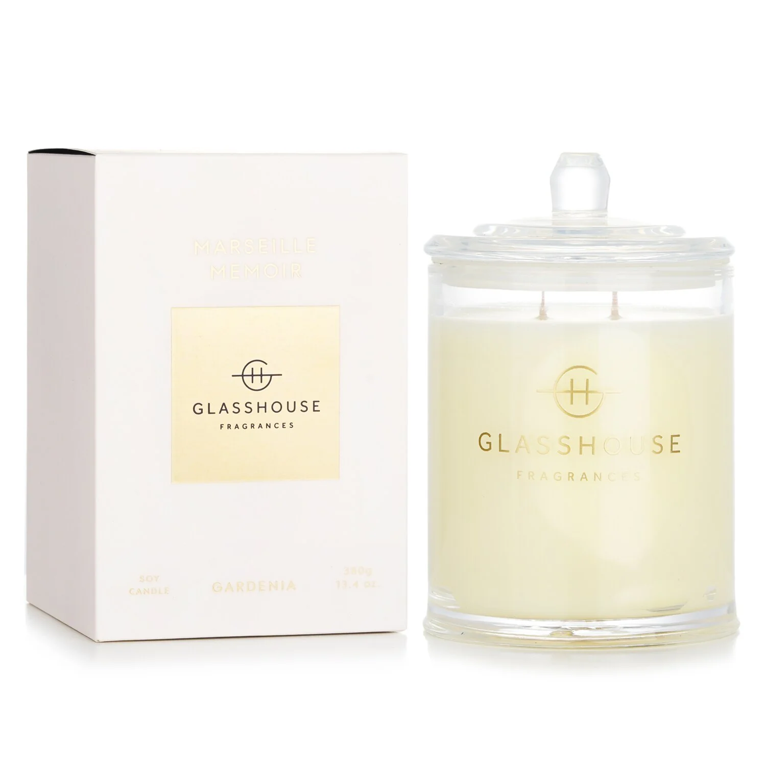 Glasshouse Triple Scented Soy Candle - Marseille Memoir (Gardenia)  380g/13.4oz - Olabens