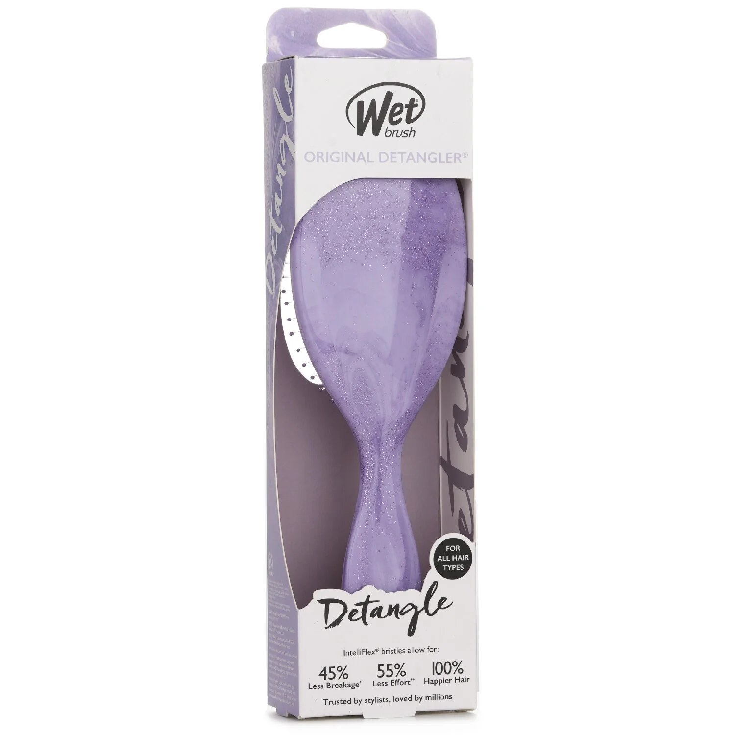 Wet Brush Original Detangler Glitter Waves Purple Hair Brush  1pc - Olabens