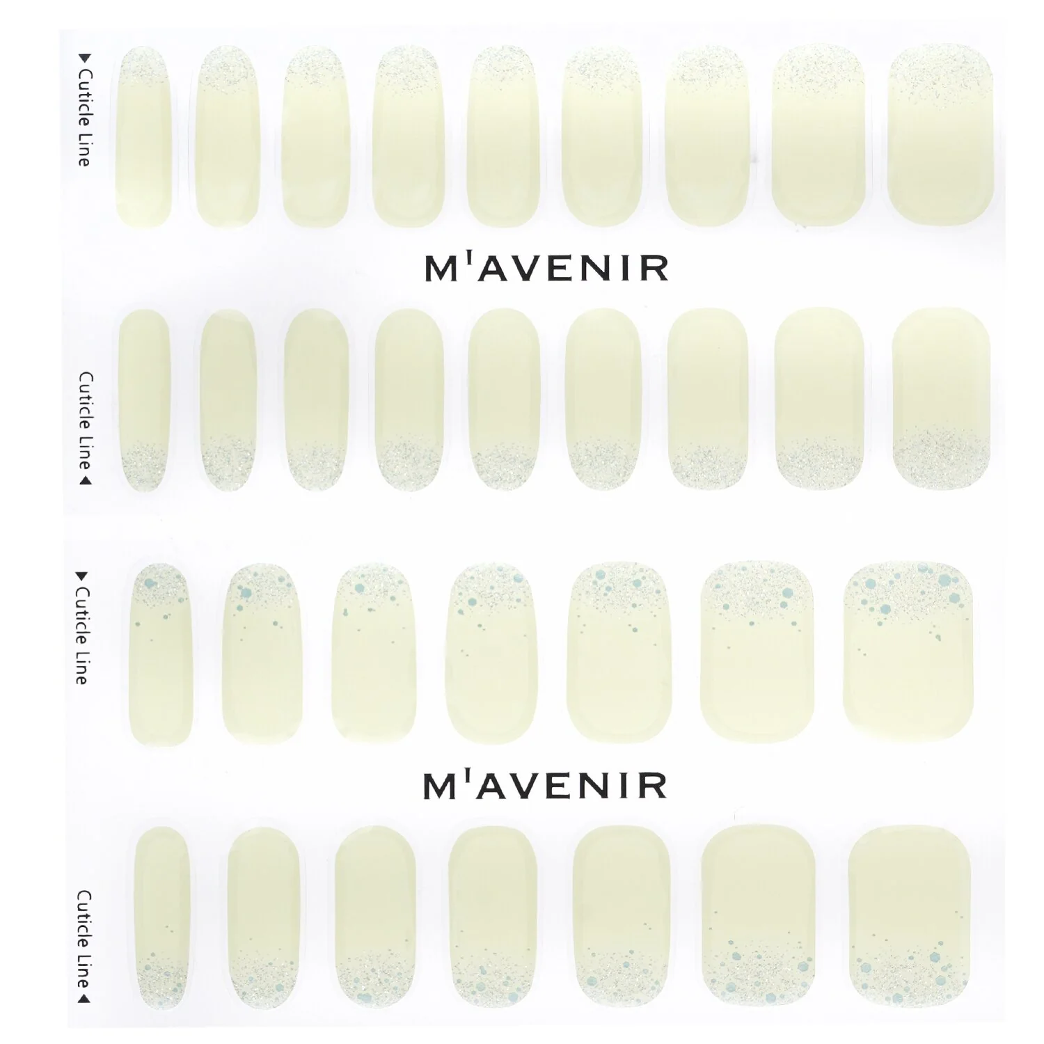 Mavenir Nail Sticker (White) - # Lemon Cream Fiesta Nail  32pcs - Olabens