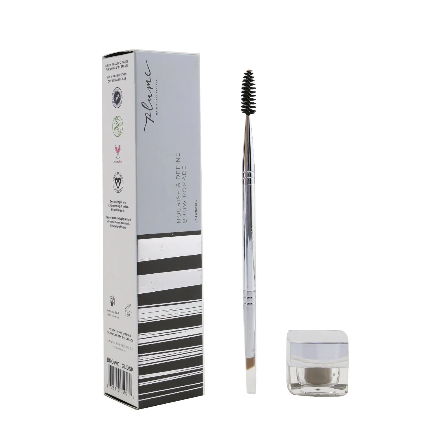 Plume Science Nourish & Define Brow Pomade (With Dual Ended Brush) - # Golden Silk  4g/0.14oz - Olabens