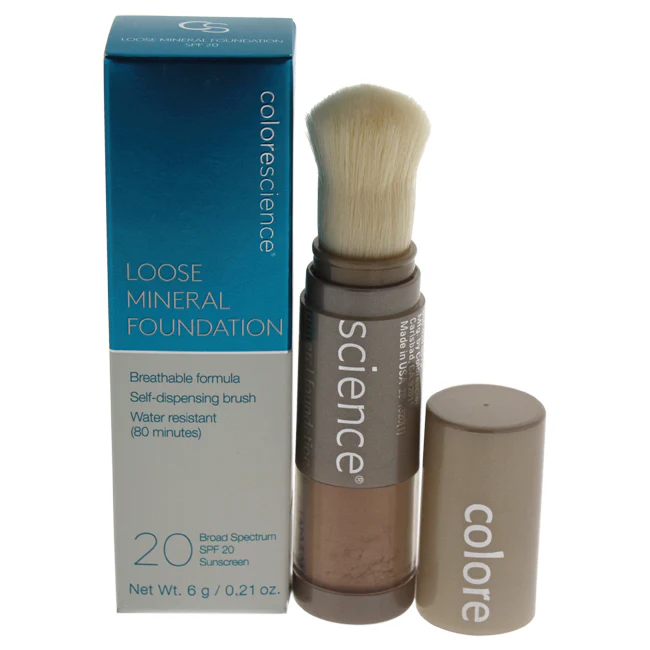 Colorescience Loose Mineral Foundation Brush SPF 20 - Tan Natural by Colorescience for Women - 0.21 oz Foundation - Olabens