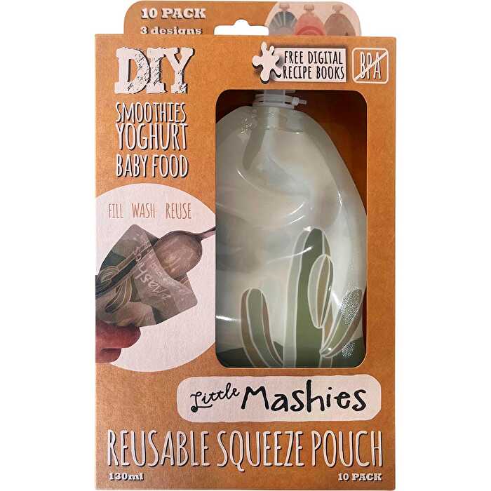 Little Mashies Reusable Squeeze Pouch Boho 10x130ml - Olabens