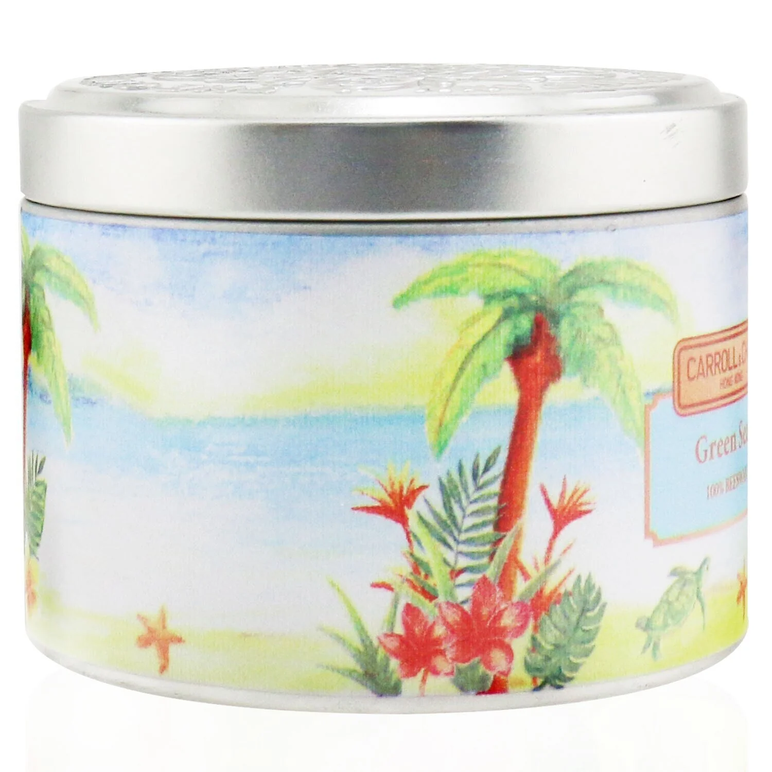 Carroll & Chan 100% Beeswax Tin Candle - Green Seas  (8x6) cm - Olabens