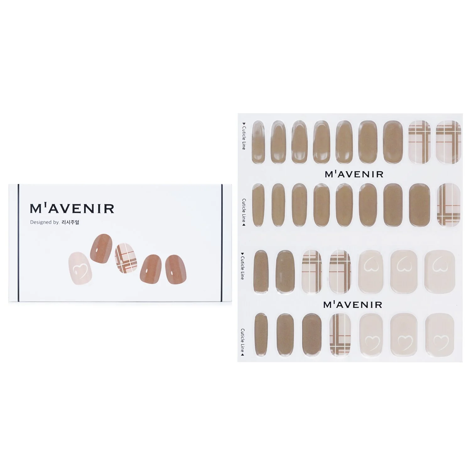 Mavenir Nail Sticker (Brown) - # Brown Milk Tea Nail  32pcs - Olabens