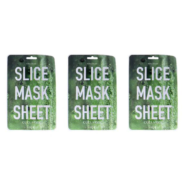 Kocostar Slice Sheet Mask - Cucumber by Kocostar for Unisex - 1 Pc Mask - Pack of 3 - Olabens