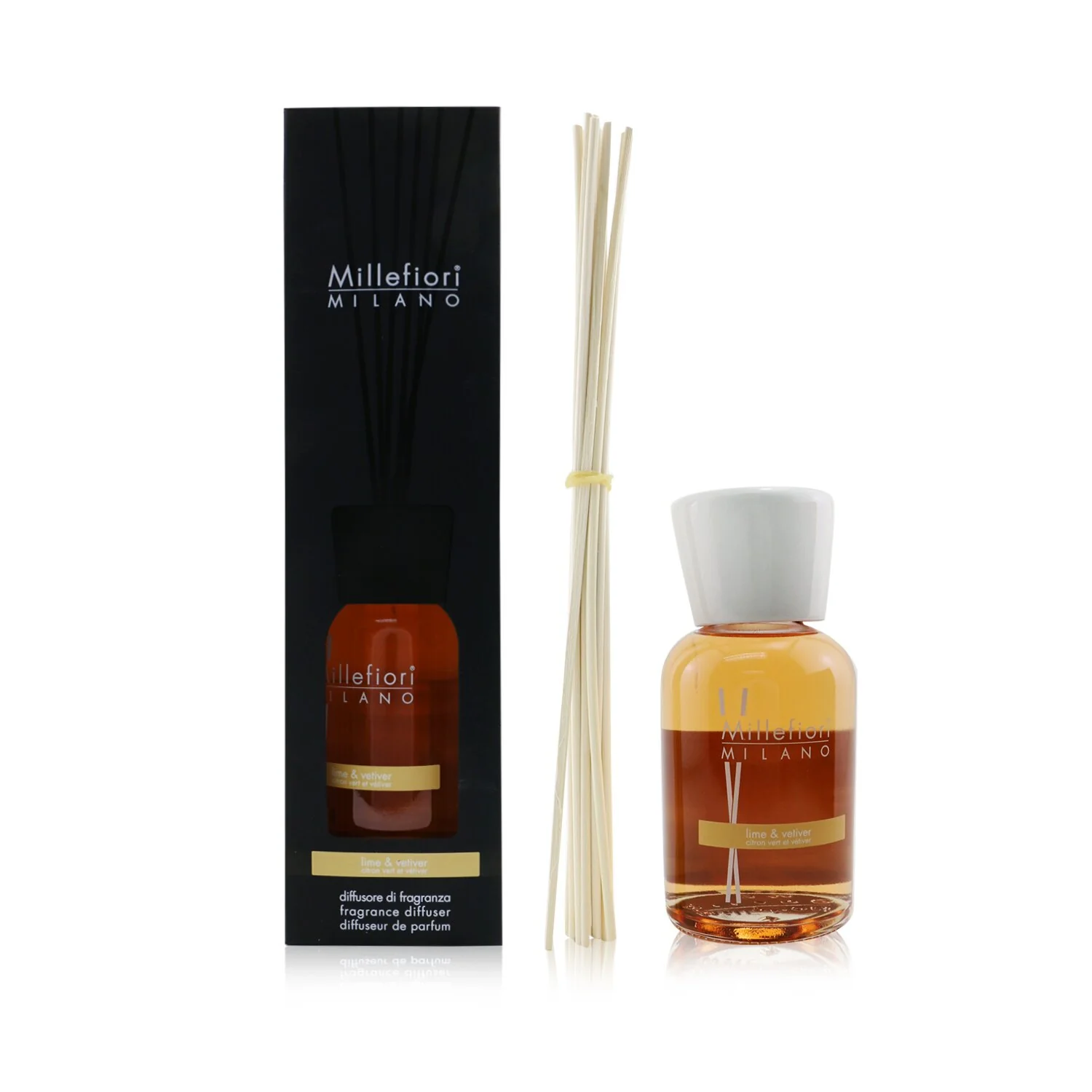 Millefiori Natural Fragrance Diffuser - Lime & Vetiver  100ml/3.38oz - Olabens