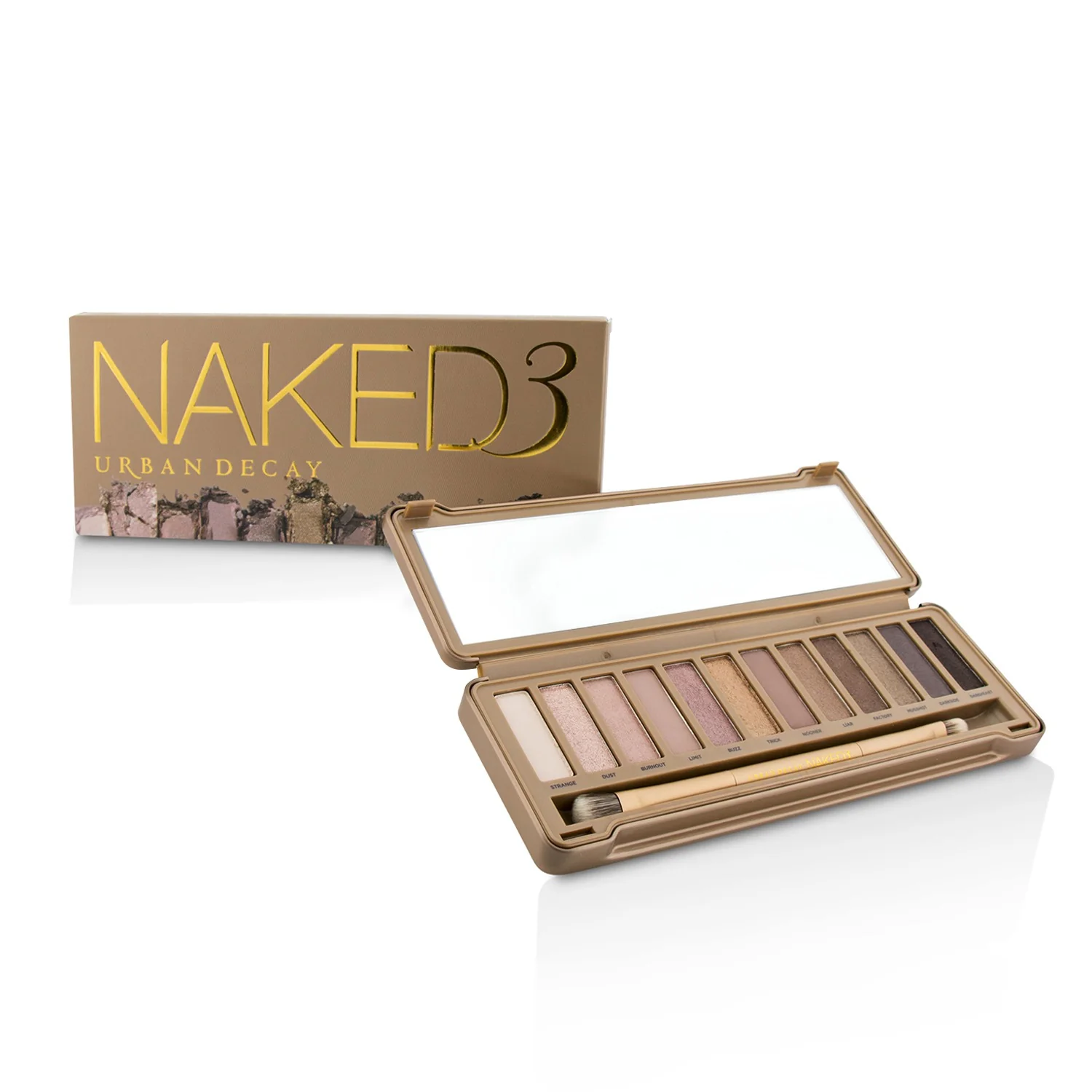 Urban Decay Naked 3 Eyeshadow Palette: 12x Eyeshadow, 1x Doubled Ended Shadow/Blending Brush - Olabens