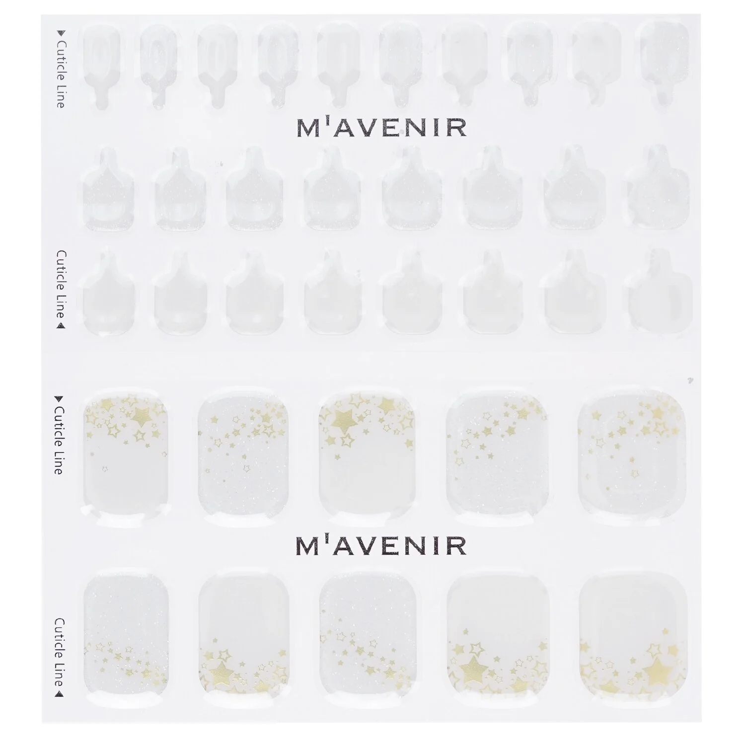 Mavenir Nail Sticker (White) - # Gold Starlight Pedi  36pcs - Olabens