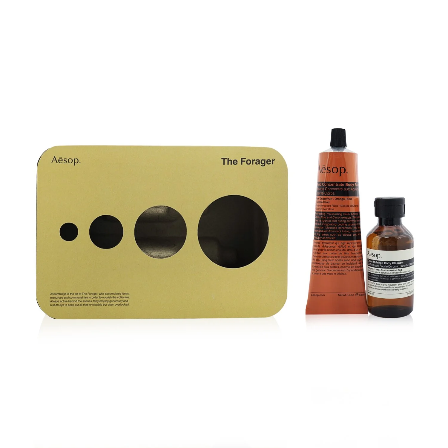 Aesop The Forager Rassembler: Citrus Melange Body Cleanser 100ml+ Rind Concentrate Body Balm 100ml  2pcs - Olabens