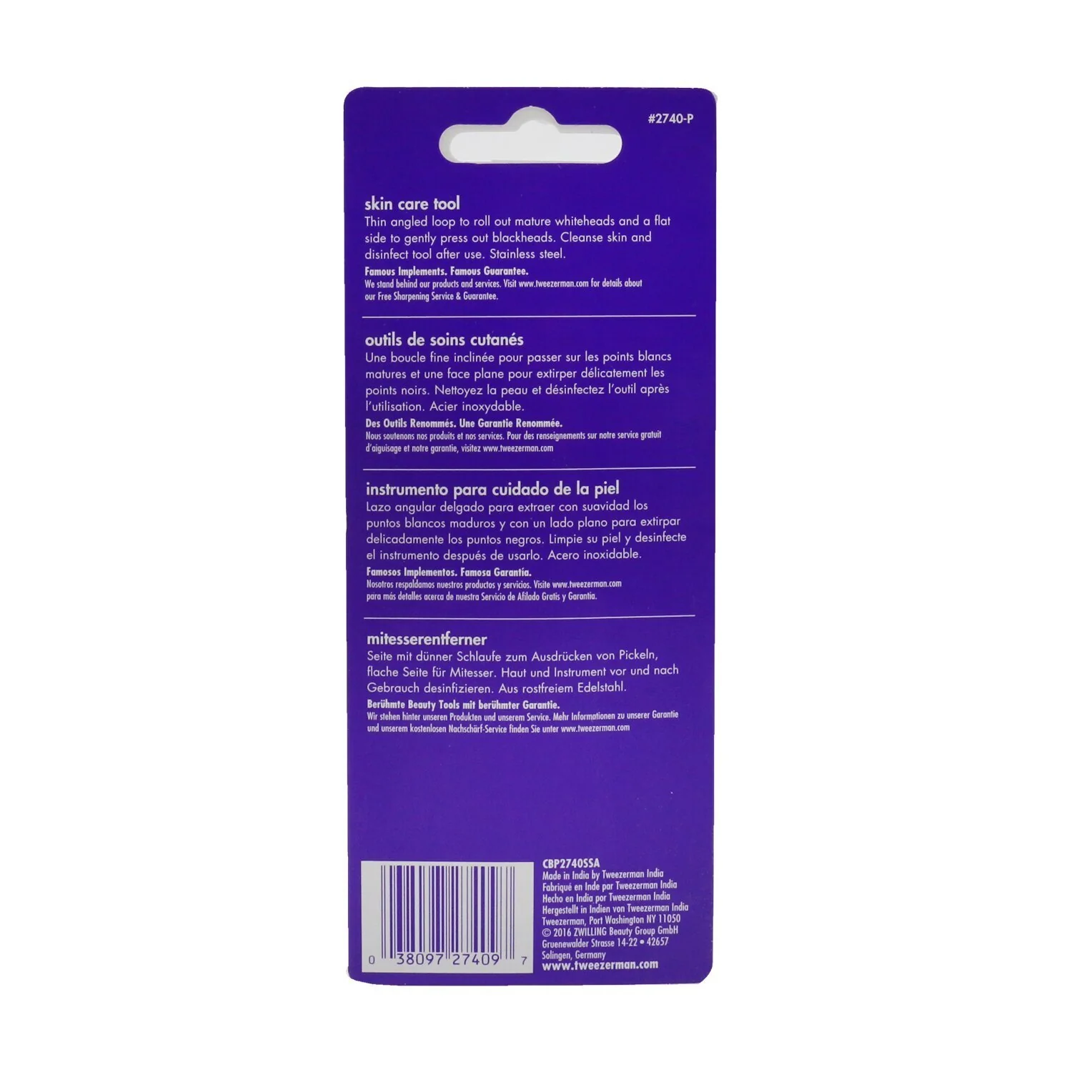Tweezerman Professional Skin Care Tool Stainless Steel - Loops On Both Ends - Olabens