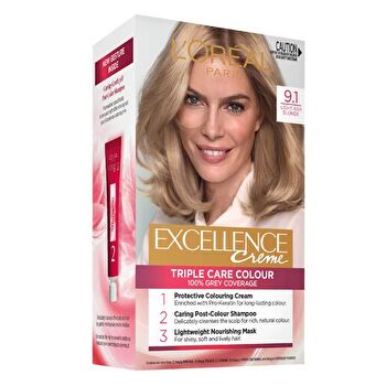 L'Or?al Paris Excellence Cr?me Permanent Hair Colour - 9.1 Light Ash Blonde - Olabens