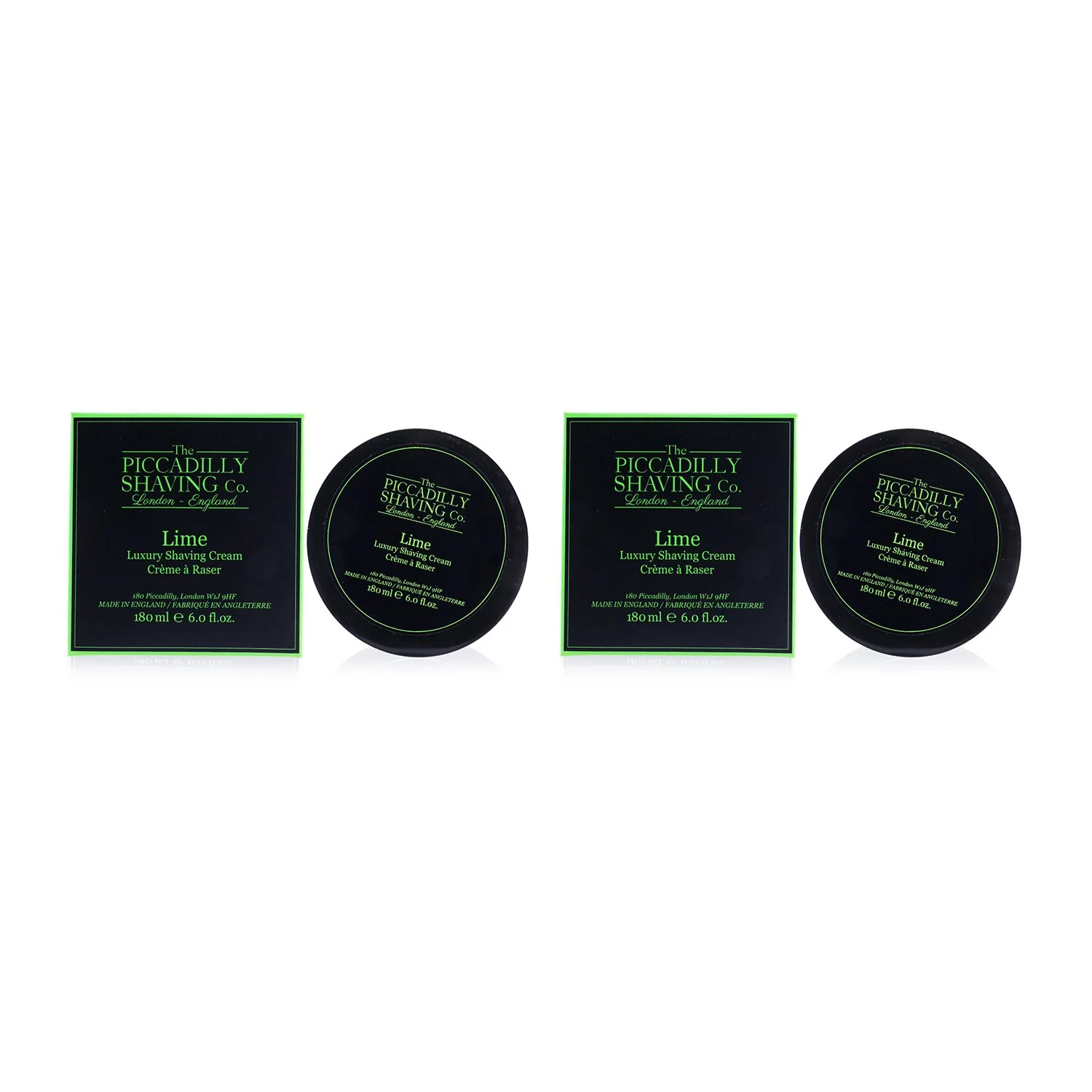 The Piccadilly Shaving Co. Lime Luxury Shaving Cream Duo Pack  2x180g/6oz - Olabens