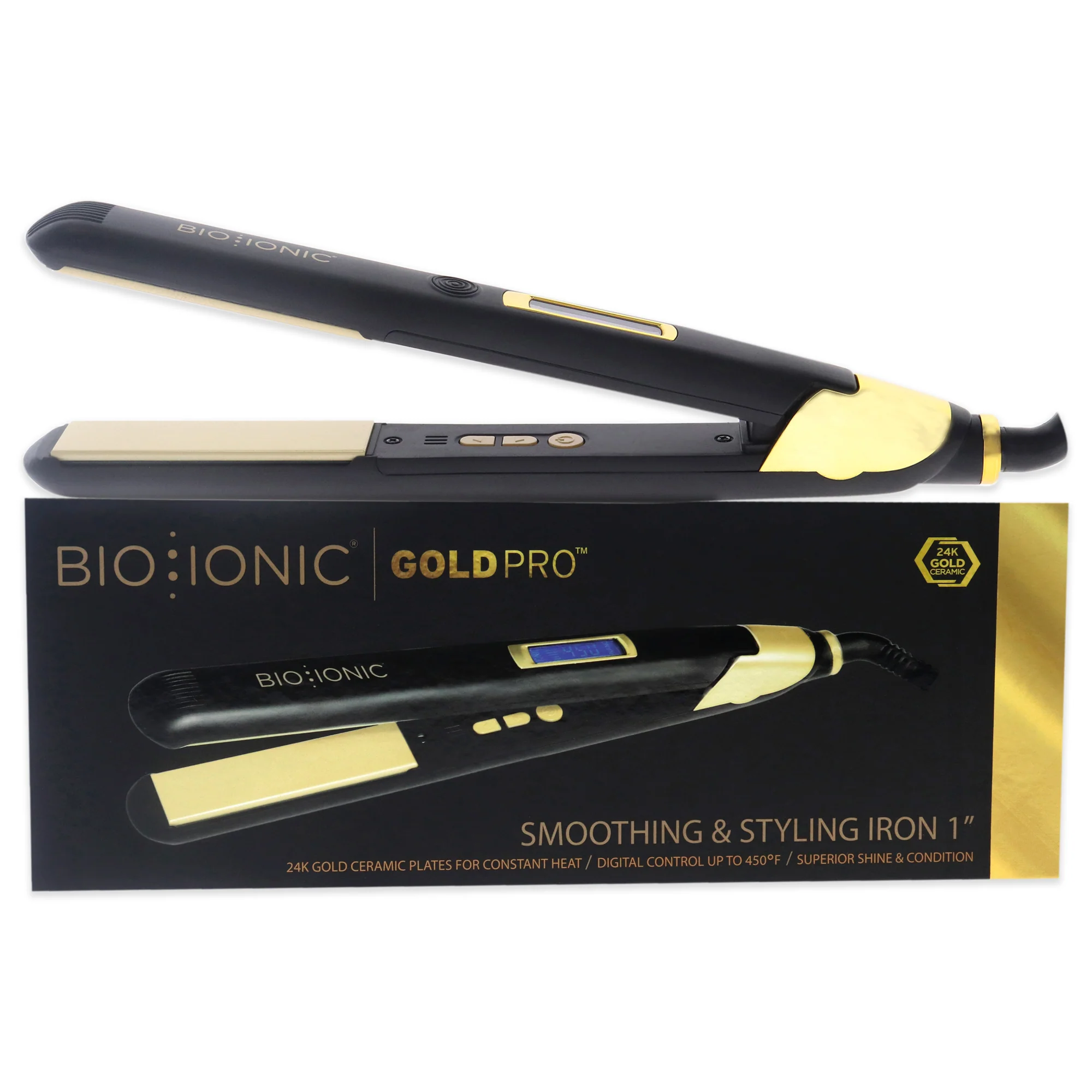 Bio Ionic Gold Pro Styliing Iron by Bio Ionic for Women - 1 Inch Flat Iron - Olabens