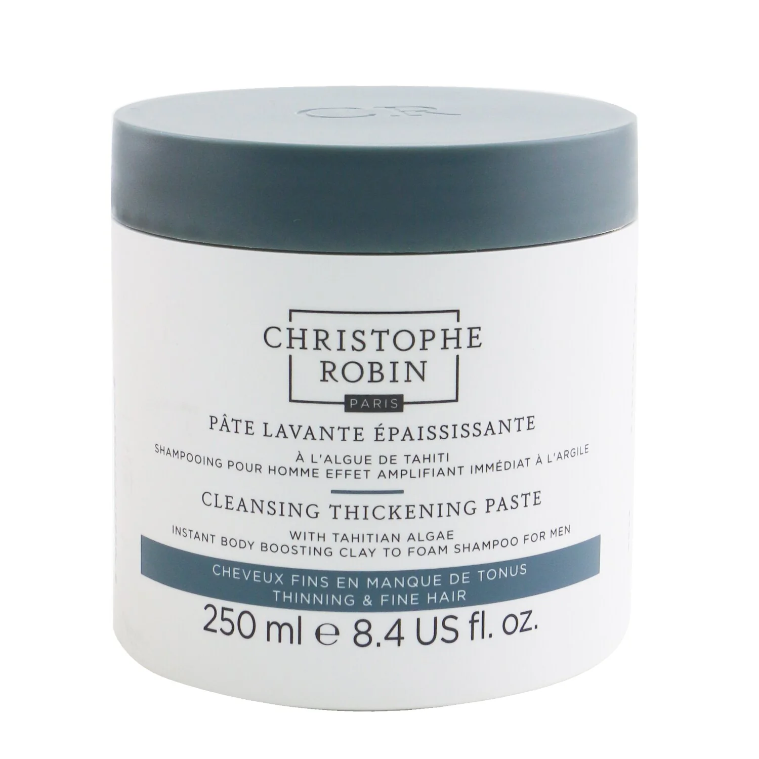 Christophe Robin Cleansing Thickening Paste with Tahitian Algae For Men (Instant Body Boosting Clay to Foam Shampoo) - Thinning & Fine Hair  250ml/8.4oz - Olabens