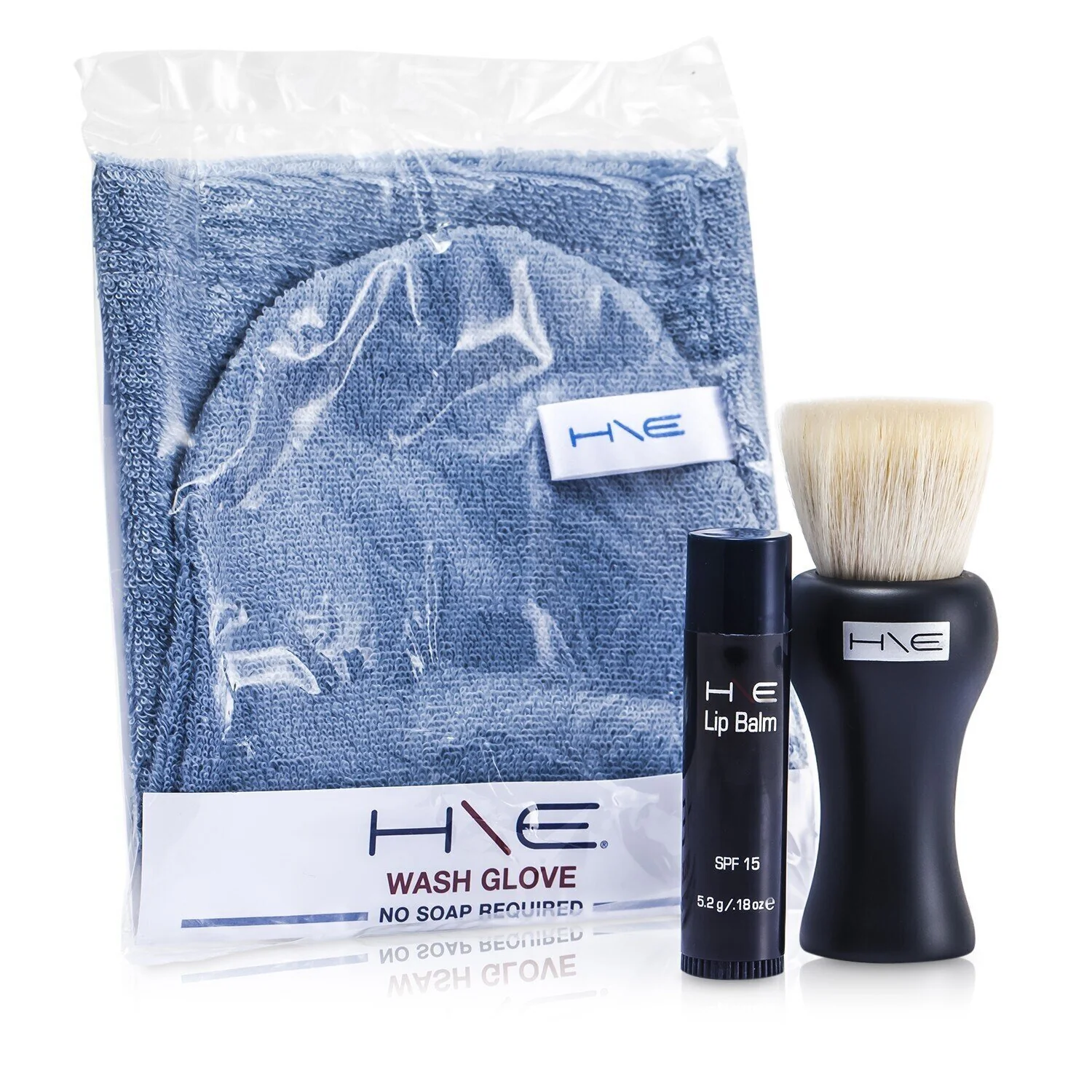 Jane Iredale H\E Minerals Kit: Lip Balm SPF 15 + Facial Brush + Wash Glove + Bag  3pcs+1bag - Olabens