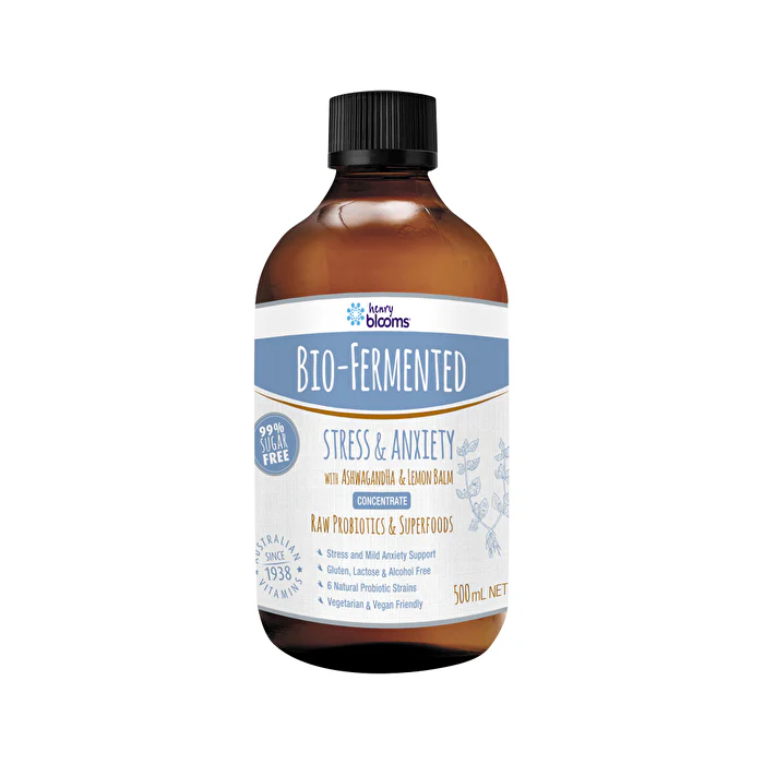 Henry Blooms Bio-Fermented Stress & Anxiety with Ashwaganda & Lemon Balm Concentrate 500ml - Olabens