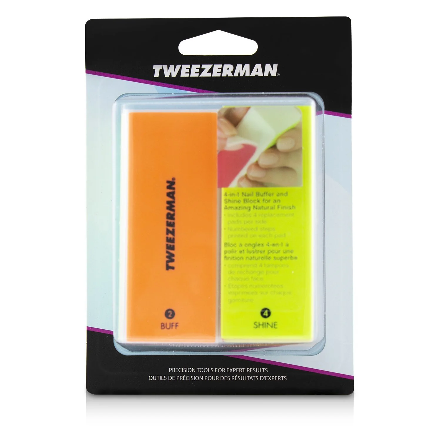 Tweezerman Neon Hot 4 In 1 File, Buff, Smooth & Shine Block - Olabens