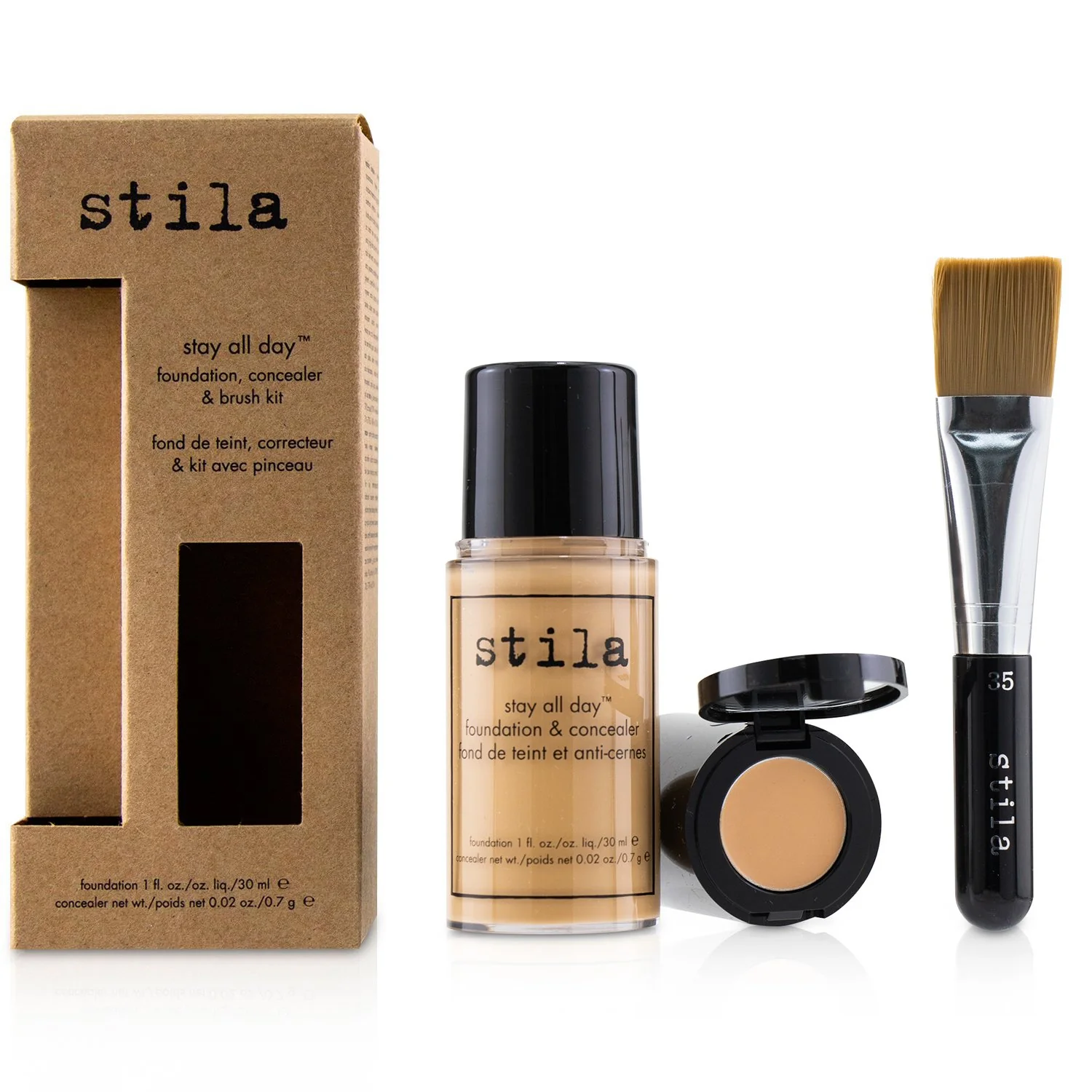 Stila Stay All Day Foundation, Concealer & Brush Kit - # 6 Tone  2pcs - Olabens
