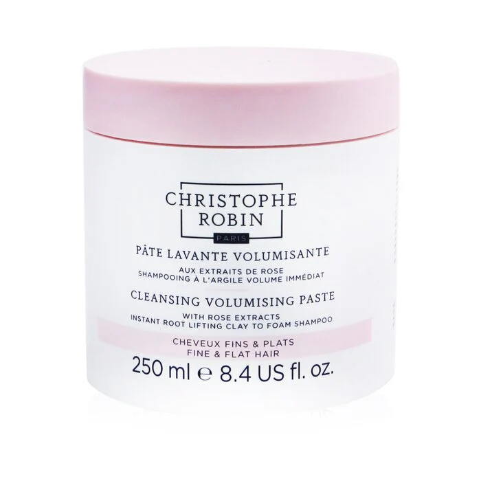 Christophe Robin Cleansing Volumising Paste with Rose Extracts (Instant Root Lifting Clay to Foam Shampoo) - Fine & Flat Hair 250ml/8.4oz - Olabens