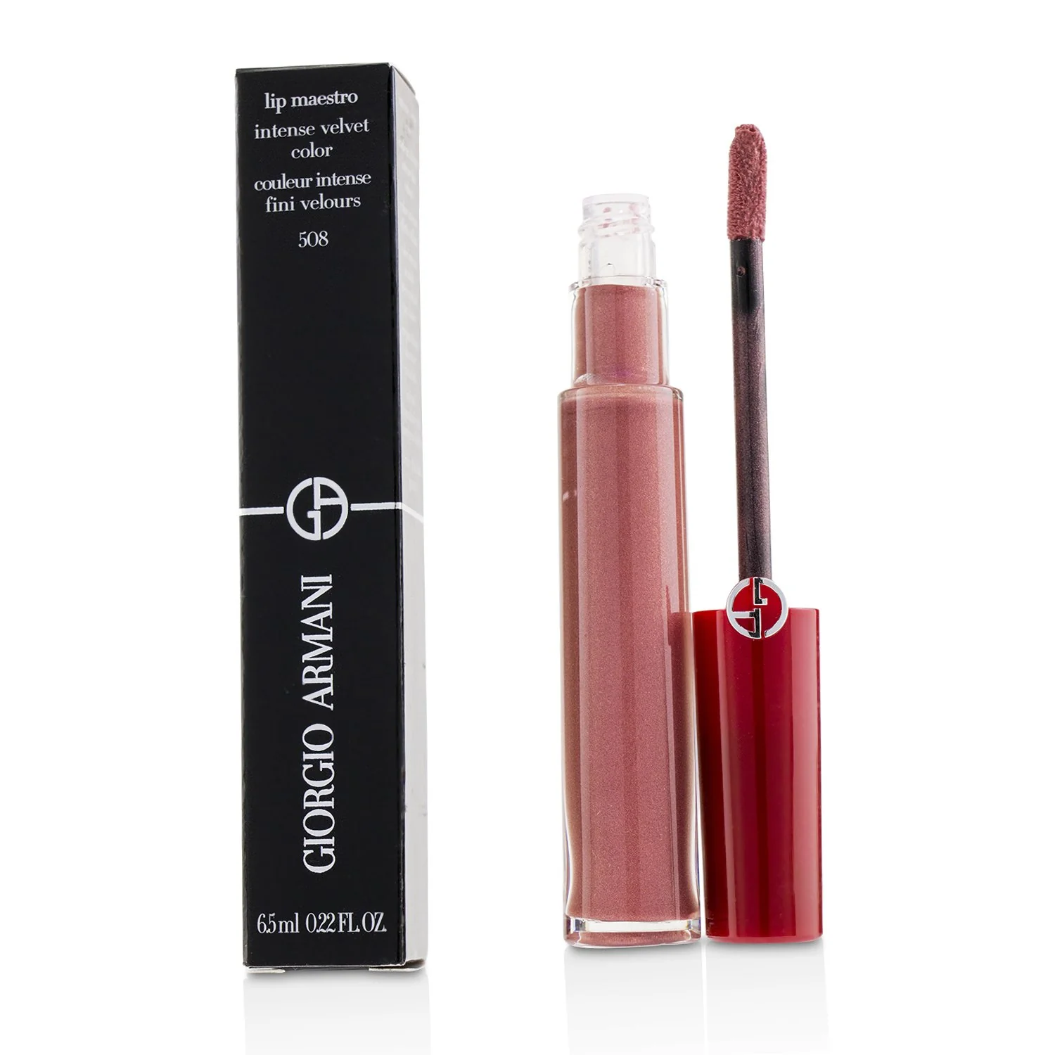 Giorgio Armani Lip Maestro Intense Velvet Color (Liquid Lipstick) - # 508 (Pearly Nude)  6.5ml/0.22oz - Olabens