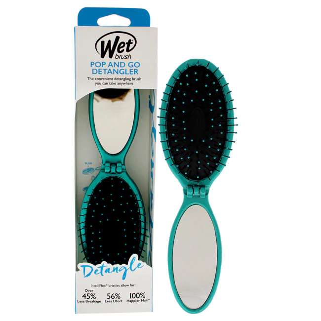 Wet Brush Pop and Go Detangler Brush - Teal by Wet Brush for Unisex - 1 Pc Hair Brush - Olabens