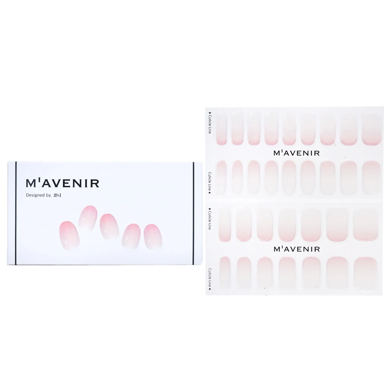 Mavenir Nail Sticker (Pink) - # La Vie En Rose Nail  32pcs - Olabens