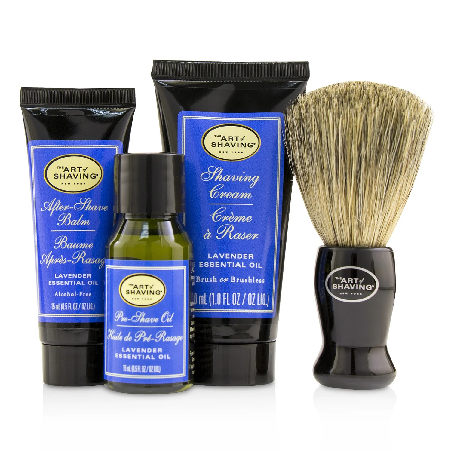 The Art Of Shaving Starter Kit - Lavender: Pre Shave Oil + Shaving Cream + After Shave Balm + Brush + Bag  4pcs + 1 Bag - Olabens