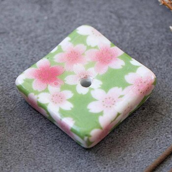 diseno Living Incense Ceramic Holder Japanese Style Square - Sakura Green  Fixed Size - Olabens