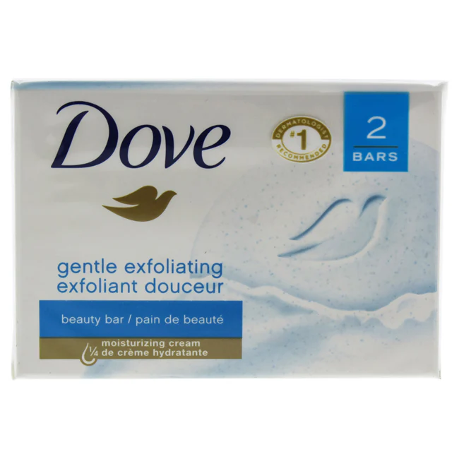 Dove Gentle Exfoliating Moisturizing Cream Beauty Bar by Dove for Unisex - 2 x 4.20 oz Soap - Olabens