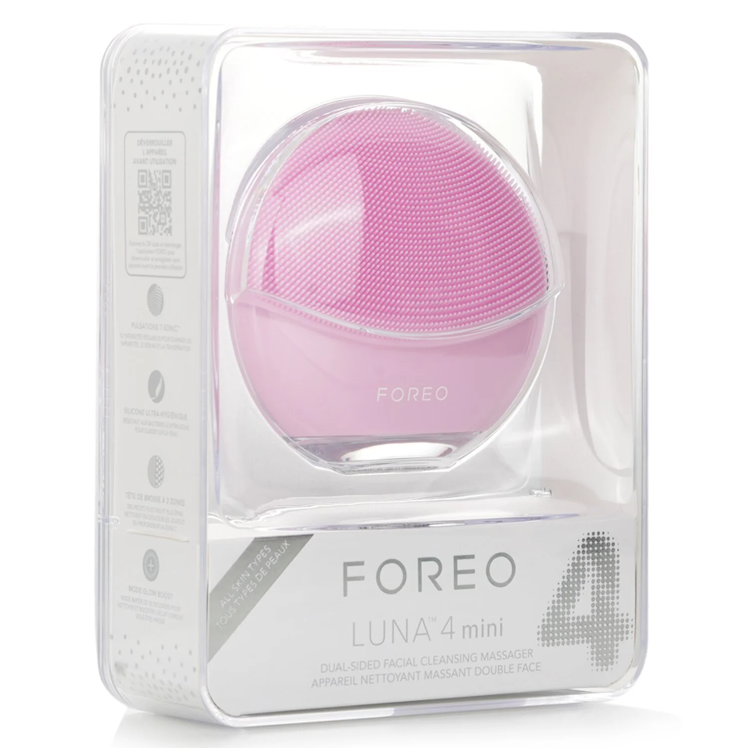 FOREO Luna 4 Mini Dual-Sided Facial Cleansing Massager - # Pearl Pink  1pcs - Olabens
