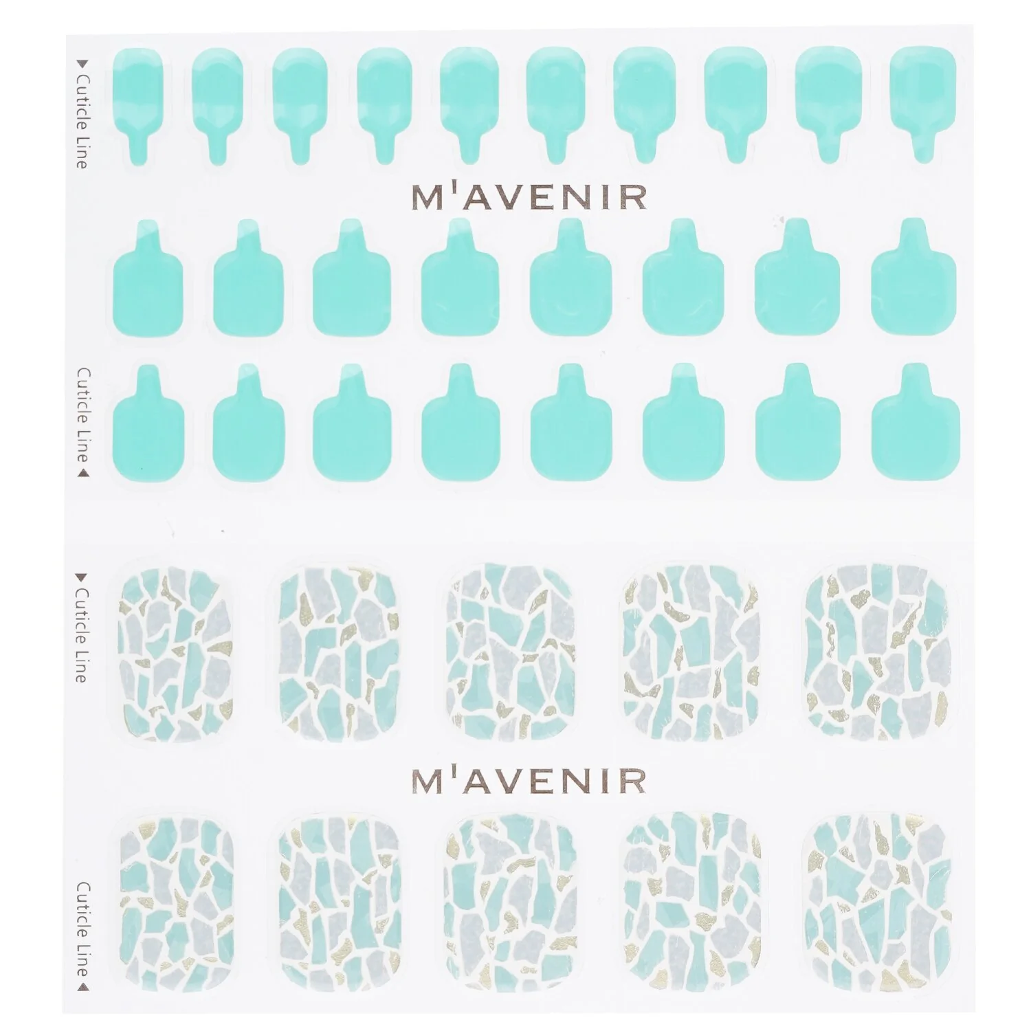 Mavenir Nail Sticker (Blue) - # Shell With Jade Pedi  36pcs - Olabens