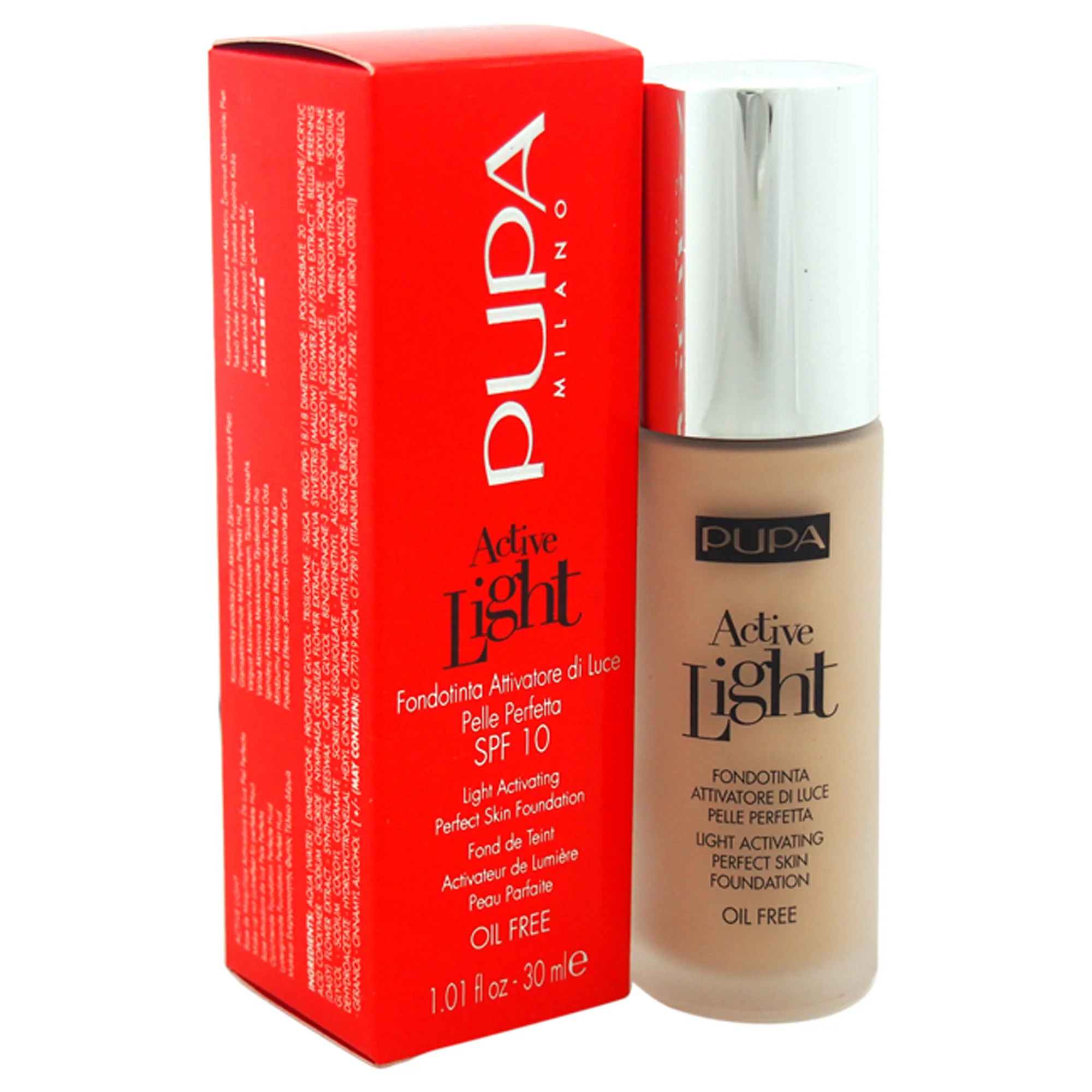 Active Light Perfect Skin Foundation SPF 10 - 020 Nude by Pupa Milano for Women - 1.01 oz Foundation - Olabens