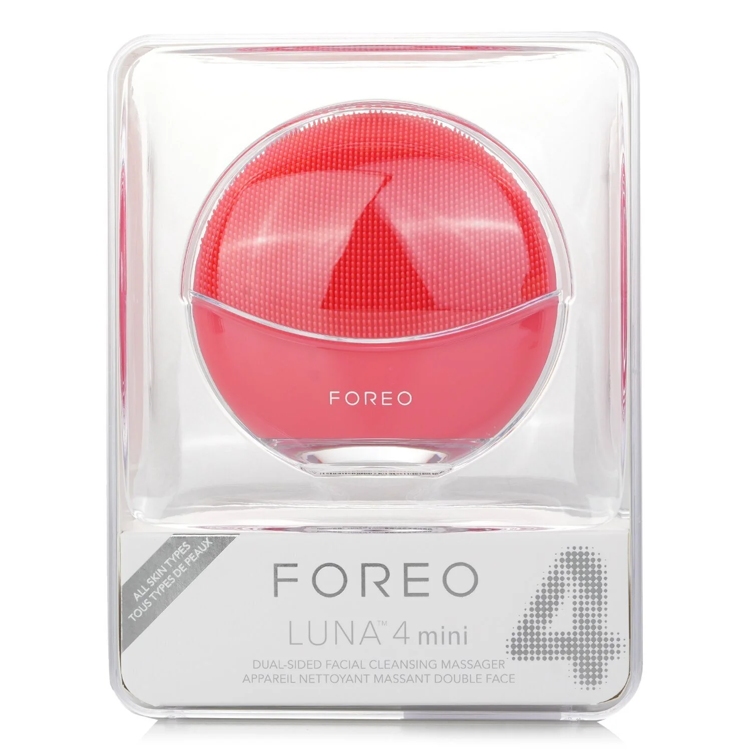 FOREO Luna 4 Mini Dual-Sided Facial Cleansing Massager - # Coral  1pcs - Olabens