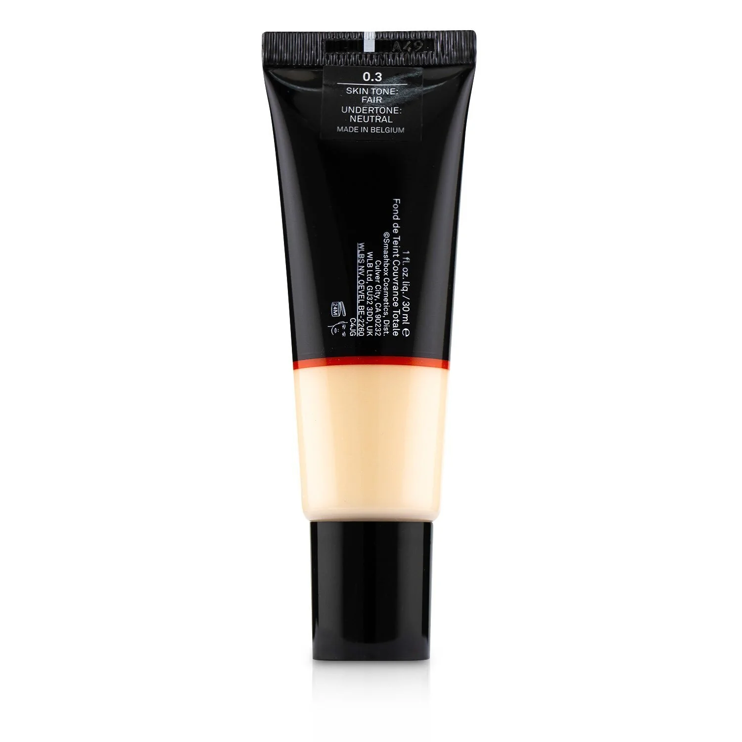 Smashbox Studio Skin Full Coverage 24 Hour Foundation - # 2.4 Light Medium With Warm Peach Undertone  30ml/1oz - Olabens