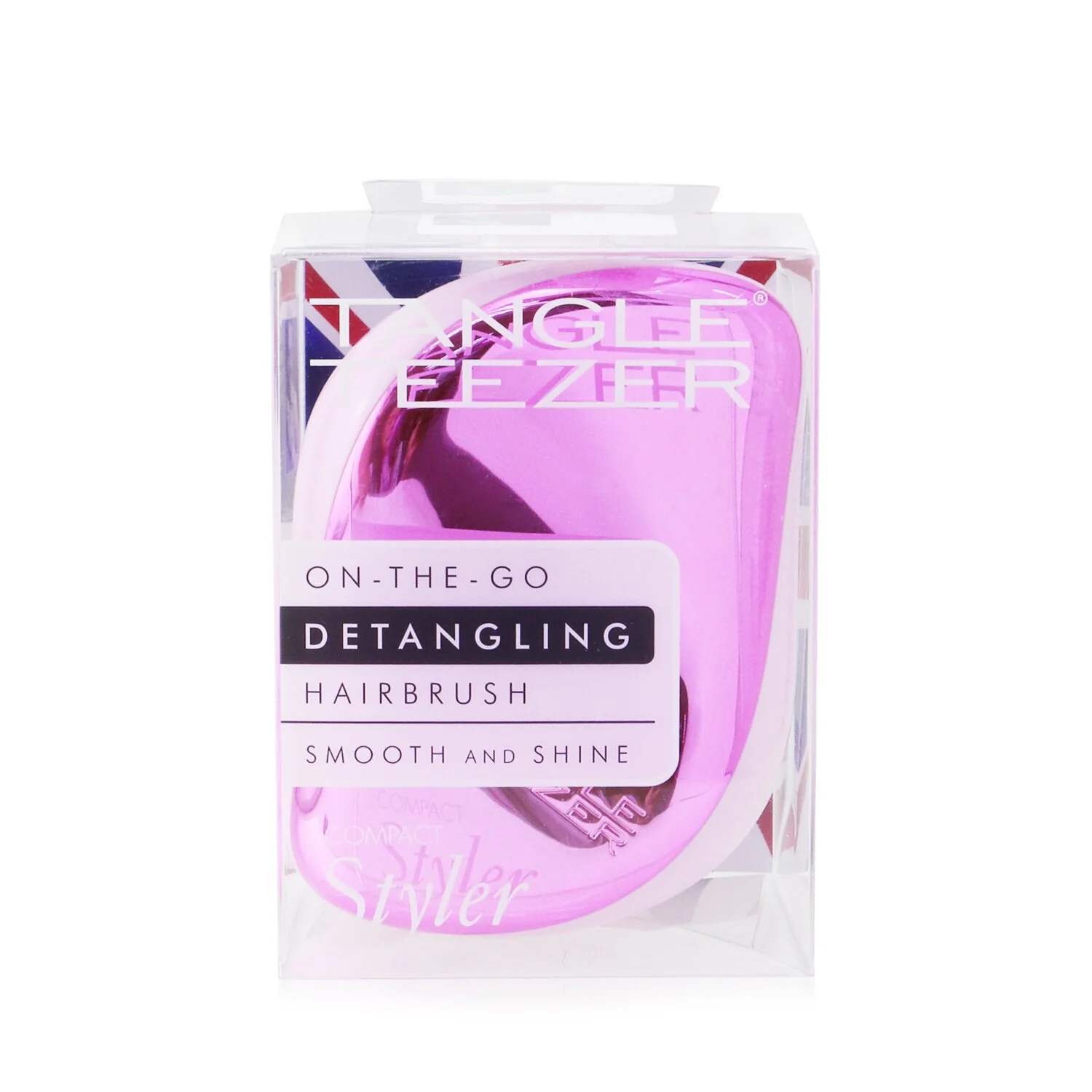 Tangle Teezer Compact Styler On-The-Go Detangling Hair Brush - # Baby Pink Chrome  1pc - Olabens