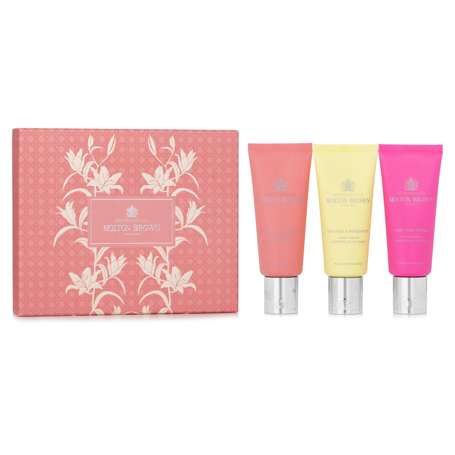 Molton Brown Hand Care Gift Set: Heavenly Gingerlily 40ml + Orange & Bergamot 40ml + Fiery Pink Pepper 40ml  3x40ml/1.4oz - Olabens