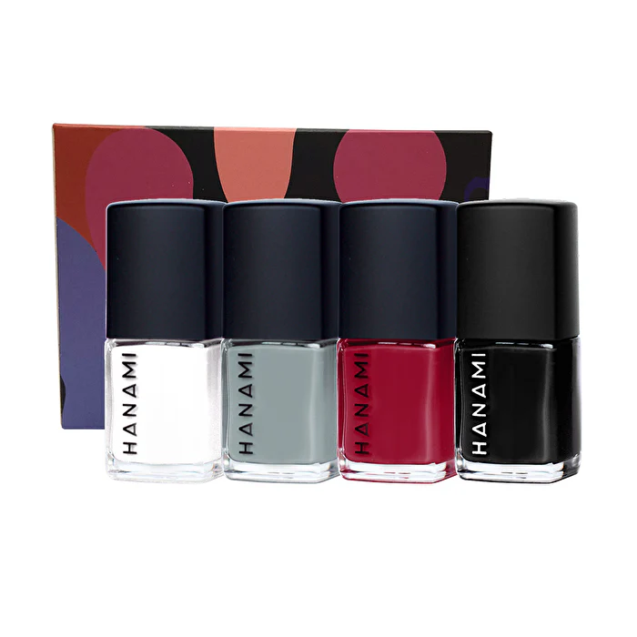 Hanami Nail Polish Collection Noir 9ml x 4Pack (Date Night, Head Snow, Cherry Baby, Pale Grey E - Olabens