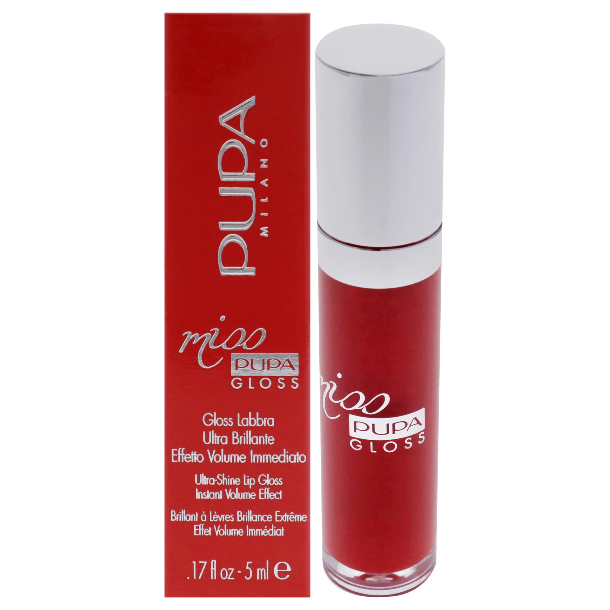 Miss Pupa Gloss Ultra-Shine Lip Gloss - 205 Touch of Red by Pupa Milano for Women - 0.17 oz Lip Gloss - Olabens