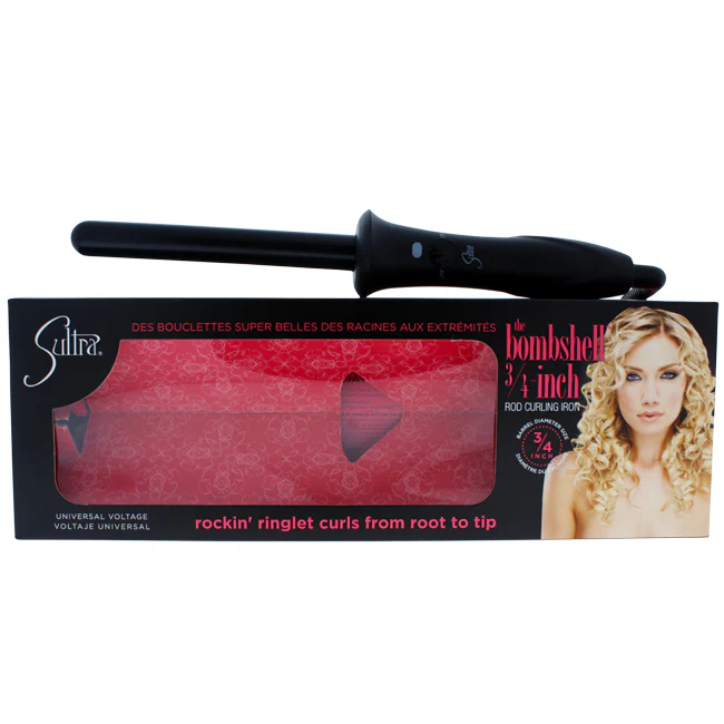 Sultra The Bombshell Rod Curling Iron - Black by Sultra for Unisex - 43163 Inch Curling Iron - Olabens