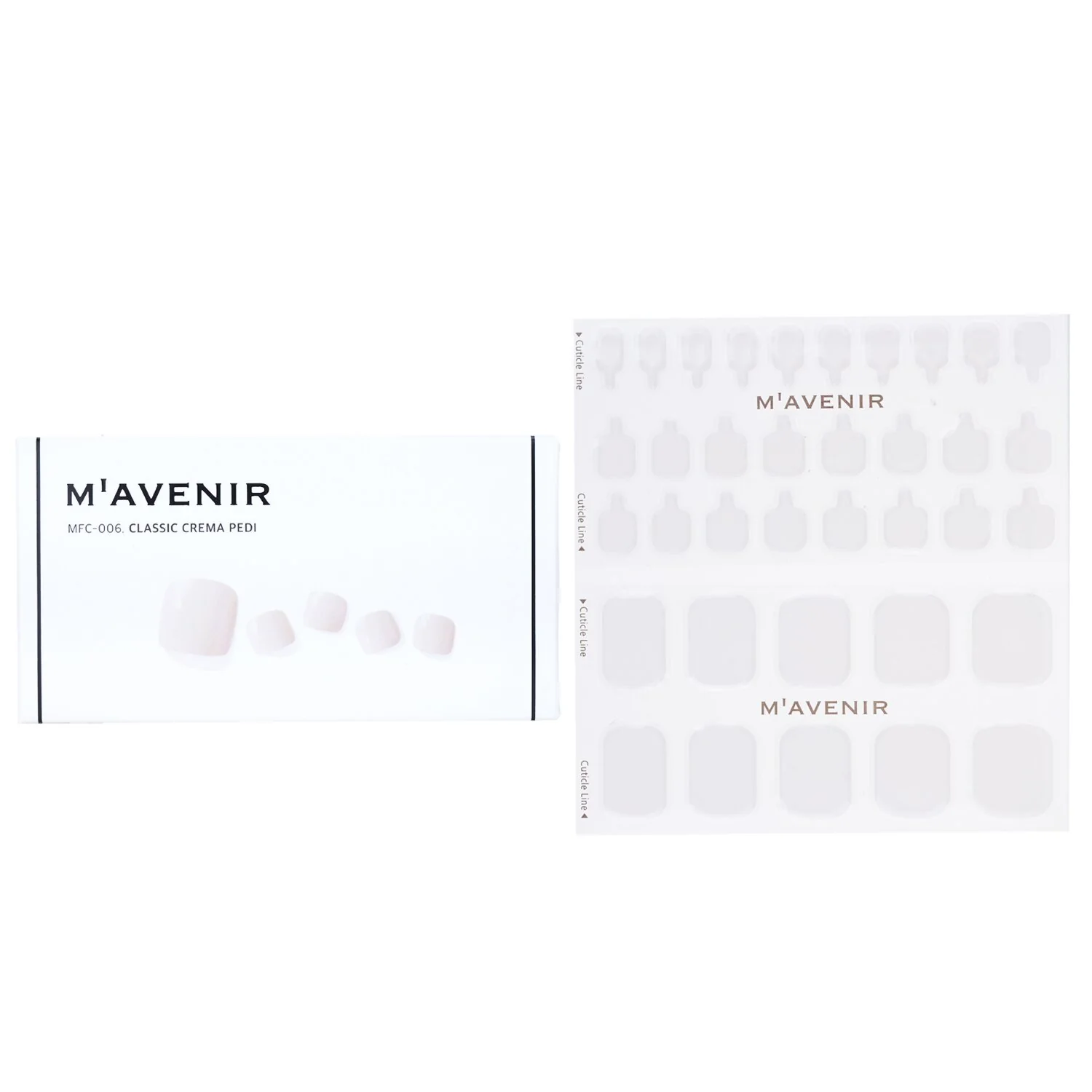 Mavenir Nail Sticker (White) - # Classic Crema Pedi  36pcs - Olabens