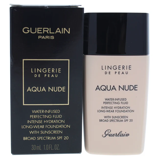 Guerlain Lingerie de Peau Aqua Nude Foundation SPF 20 - 00N Porcelain by Guerlain for Women - 1 oz Foundation - Olabens